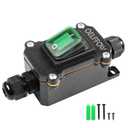 2 x Waterproof On Off Toggle Switch Double Outlet with Green Light Rocker Button Inline Cord Switch DPST AC/DC 20A-125V,16A-250V,30A-24V,35A-12V, IP66