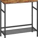 Homeiju Entryway Table 31.5" Width, 2-Tier Console Table with Adjustable Shelves, Industrial Sofa Table with Storage, Foyer Tables for Entryway, Hallway, Kitchen, Living Room and Bedroom, Vintage