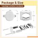 No-Drill Baby Gate Banister Adapter, 2-Pack Stairway Mounting Kit for Mesh, Metal & Retractable Gates, Fits 1 1/2"3 1/3" Round or Square Posts for Stairway, Patio, and Doorway, White