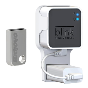 256GB Blink USB Flash Drive & Wall Mount for Blink Sync Module 2 with Short Cable - Save Space - No Messy Wires - Easy Move Mount Bracket Holder for Blink Outdoor Indoor Security Camera (1 Pack)