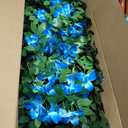 Sumery Expandable Fence Privacy Screen for Balcony Patio Outdoor,Decorative Faux Ivy Fencing Panel,Artificial Hedges (Single Sided Leaves) (1, Branches -Blue Fowers)