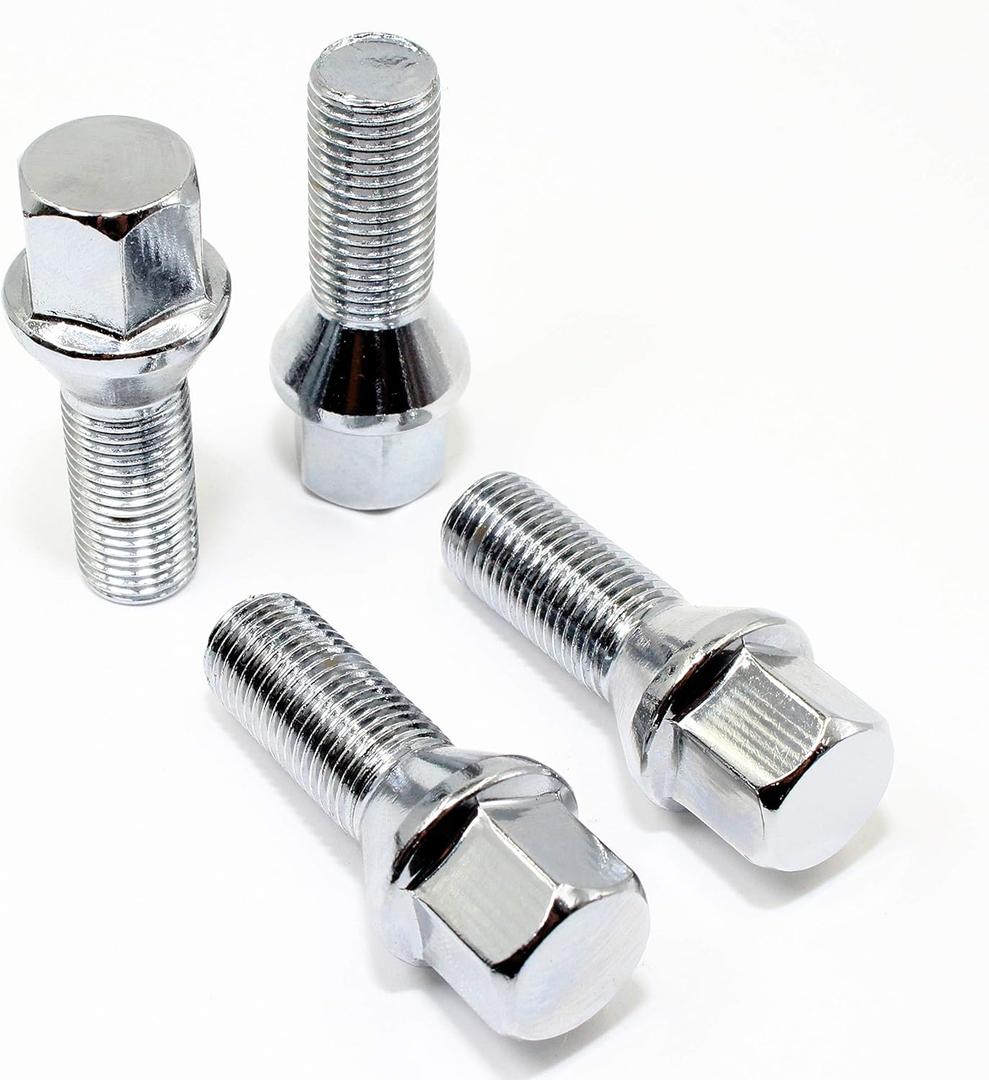 Set of 20 Veritek 14x1.5mm Chrome Wheel Lug Bolts for Aftermarket Custom Wheels Only 2.16 Inch 28mm Shank 17mm Hex Conical Seat