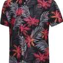 KYKU Hawaiian Shirt for Men: Tropical Summer Beach Short Sleeve Button Down Shirt with Pocket (S)