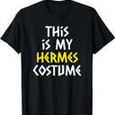This Is My Hermes Halloween Costume Lazy Greek Mythology T-Shirt (Small, Black)