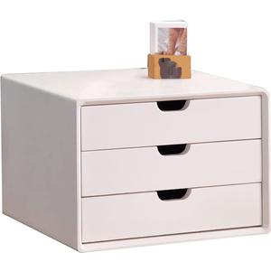 Multi-Layer Drawer Storage Box, Solid Wood Flat File Cabinet, A4 Treatment Storage Cabinet for Home Desktop Office(Color:A,Size:3 Layers)