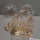 Kehail 2 Pcs Gold Metal Crystal Pendant Flower Stand, 19" Wedding Tall Vase, Metal Hollow for Wedding Banquet Event Anniversary Celebration Decoration