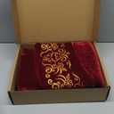 60-Inch Victorian Velvet Christmas Tree Skirt with Gold Damask Embroidery and Plush Lace Ties, Burgundy