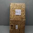 Rectangular Storage Baskets 13x11in, 4 Pack Water Hyacinth Wicker Bins with Handles, Foldable Natural Organizer for Shelves Kitchen Closet, Handwoven Storage Cubes