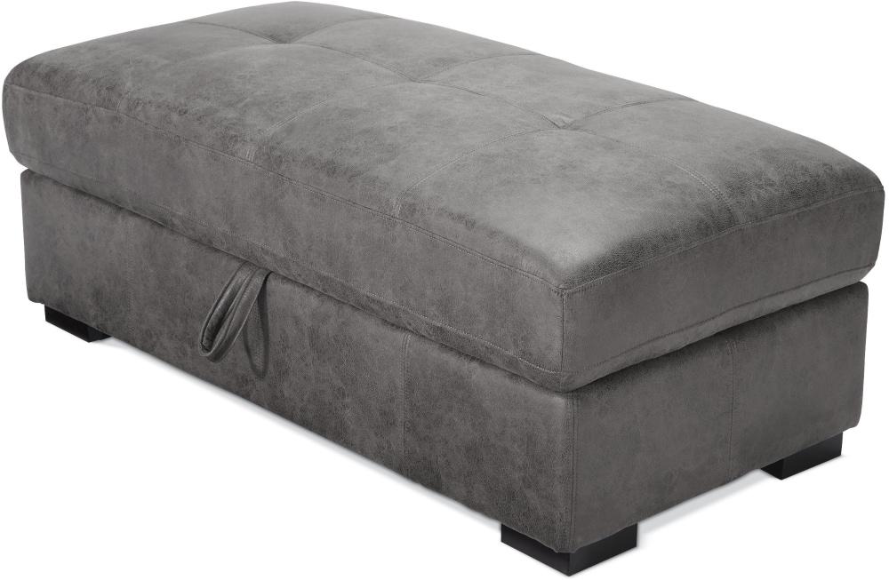 Emerald Home Furnishings Gray Storage Ottoman, Dimensions: 20x55x25Inch