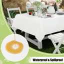 Smiry Disposable Table Cloth - 6 Pack, 54 x 108 Inch Waterproof Rectangle Tablecloths for Parties, Decorative Plastic Table Cover, Leakproof & Sturdy, White