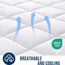 OLANLY Twin Quilted Fitted Mattress Pad  Soft Pillow Top Mattress Topper, Down Alternative Fill, Cooling Comfort Breathable Mattress Cover, Machine Washable Deep Pocket Mattress Protector, White