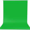 HEMMOTOP Green Screen Backdrop, 5x6.5 ft Photography Chroma Key Greenscreen Background Sheet for Background Removal, Zoom Meeting, Photo Video Studio, Live Streaming, Video Recording (Backdrop only)