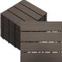 27 PCS 12x12 Inch Interlocking Deck Tiles - Waterproof All-Weather Outdoor Patio Flooring for Pool, Balcony, Backyard, Porch & Garden, Chocolate