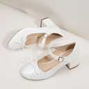 Women's Closed Toe High Heels Dress Pointed Toe Wedding Pump Shoes,Size 9,White/Pu