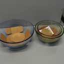 Pyrex Colors (3-Pack, Full Set) Sculpted Tinted Glass Mixing Bowls With Plastic Lids, Nesting Space Saving Set of Bowls For Prepping and Baking, 1.3QT, 2.3QT & 4.5Q, (Pink, Green, Blue)