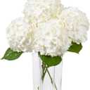 DuHouse 4Pcs Large Hydrangea Artificial Flowers,20 inch Latex Real Touch Hydrangeas Lifelike Hydrangea Flower for Home Wedding Bouquets Centerpieces Party Living Room Decoration(White)