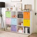 GRANNY SAYS 13 Inch Cube Storage Bins, Colorful Cube Storage Organizer, Fabric Storage Bins, Storage Cubes for Shelves, Closet, Toy Storage Bins for Kids Room, Play Room, Colour, 6-Pack
