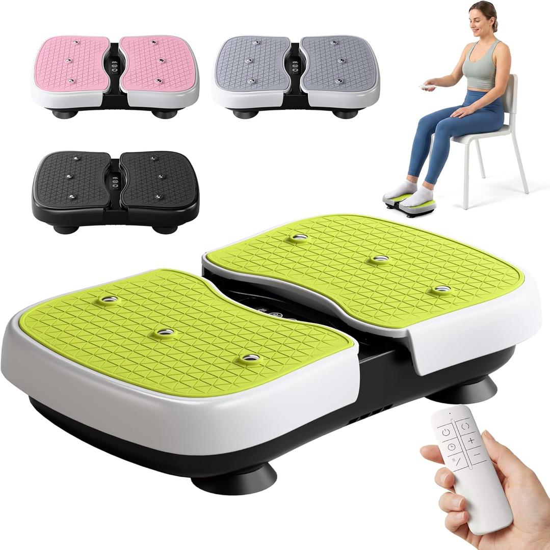 RYGEO Mini Vibration Plate Machine, Leg Waist Workout Vibrating Plate Portable Quiet Percussion Massager for Legs, Waist, Back, Neck Vibration Massager,Buttocks Muscle Stiffness Relief (Green)