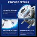 BDELI Front 4WD Wheel Bearing and Hub Assembly for 2007-2014 Chevy GMC Silverado Suburban Sierra Yukon 1500 Tahoe Avalanche Cadillac Escalade ESV EXT Wheel Bearing 4X4 AWD Wheel Hub Bearing 515096