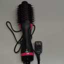 Hair Dryer Brush Blow Dryer Brush in One, Upgraded 4 in 1 Hair Dryer and Styler Volumizer with Negative Ion Anti-frizz Ceramic Titanium Barrel Hot Air Hair Straightener Brush (Black/Pink)