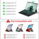 Surface Pro Bluetooth Keyboard for Microsoft Surface Pro 11/10/9/8/X 13", 7 Color Backlits Wireless Type Cover with Multi-Touch Trackpad & Pen Holder, Magnetic USB-C Rechargeable Slim Keyboard, Black