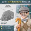 Old Man Costume 1920s Accessories  100 Days of School Set  Grandpa Halloween Dress Up (Black)