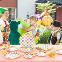 200 PCS Pastel Paper Plates Tableware Set Serves 50 Pastel Gingham Plates Disposable Dinnerware 50 9" Plates 50 7" Plate 50 9oz Cups 50 Napkins for Birthday Baby Shower Wedding