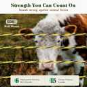 Electric Fence Wire, 5200ft 1585m, Polywire for Portable Livestock Fencing, 6 Stainless Steel Strands for Reliable Conductivity and Rust Resistance, UV Resistant