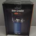 Razorri 128oz Stainless Steel Beer Growler, Double-Wall Vacuum Insulated Carbonated Keg with Professional Bar Tap and Pressurized CO2 Regulator, 1 Gallon, Ocean Blue