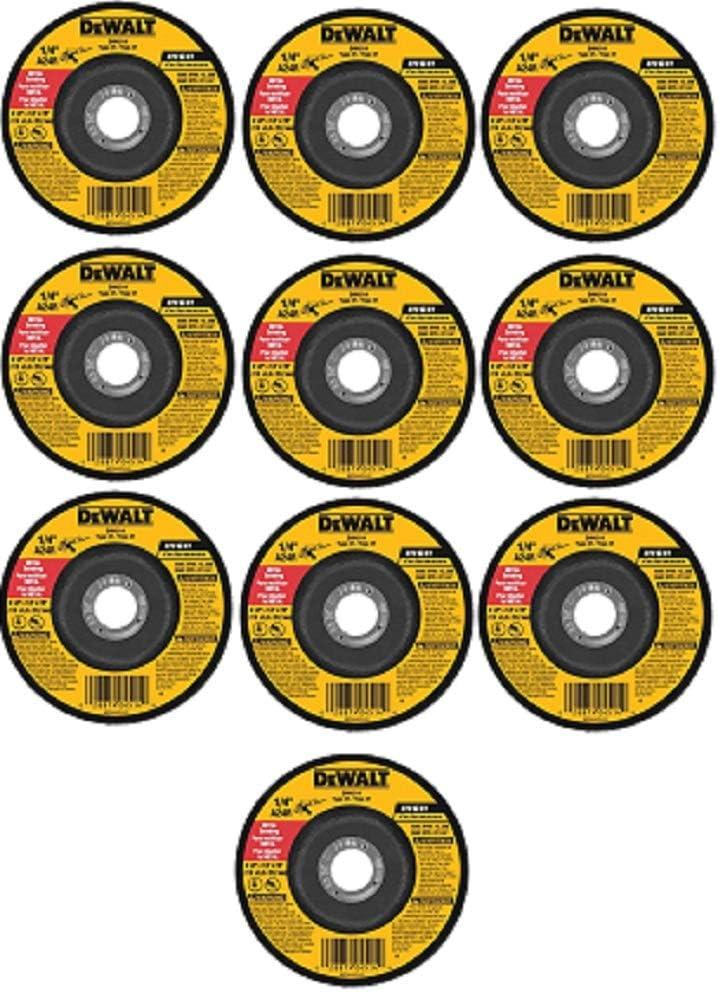 DEWALT DW4514B5 4-1/2-Inch by 1/4-Inch by 7/8-Inch Metal Grinding Wheel - 10 Pack