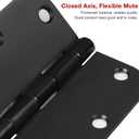 12 Pack Matte Black Door Hinges 3 1/2 Inch Interior Door Hinges 3.5 Inch Rounded 5/8” Radius Corners No-Squeak Sturdy Flat Iron Construction Standard Residential Hardware for Bedroom Home Indoor Doors