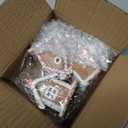 3Pcs Pastel Gingerbread House Ornaments - Candy Clay House with Led Light Hanging Ornament for Christmas Tree Xmas Holiday New Year Home Party Decorations