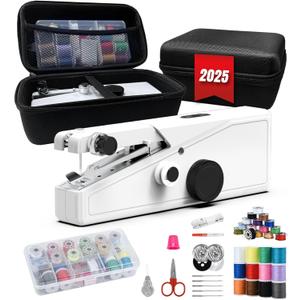 Handheld Sewing Machine for Beginners - Portable Cordless Mini Sewing Machine, Complete Sewing Kit & Accessories - Easy Electric Stitching for Home, Travel & DIY Repairs