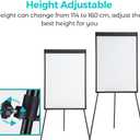 40" x 28" Magnetic Dry Erase Easel Board with Tripod Stand, Height Adjustable Office Presentation Writing Board Easel, Includes 25 Sheets Flip Chart Paper Pad, Magnets & Eraser, Black Frame