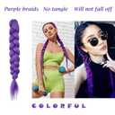 Purple Hair ExtensionsPurple Braiding Hair 26 Inch Pre Stretched Braiding Hair ExtensionsSuitable For Stage Parties, Christmas Gifts And Cosplay (1 Packs)