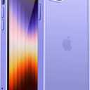 CANSHN Matte Case for iPhone SE 3/2 (2022/2020), iPhone 8/7, 4.7-Inch [Military Drop Certified] Translucent Back Phone Cover, Anti-Fingerprint - Light Purple