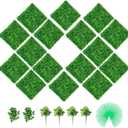 VEVOR Artificial Boxwood Panels, 16 PCS 20"x20" Green Grass Wall Backdrop, Faux Boxwood Hedge Wall Panels 400 Stitches, UV Protected Privacy Hedge Screen for Outdoor, Indoor, Garden and Backyard