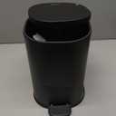 Cesun Black Bathroom Can with Lid, 1.3 Gallon Small Garbage Can with Foot Pedal, Metal Round Wastebasket for Bathroom, Bedroom, Office, Matte Black