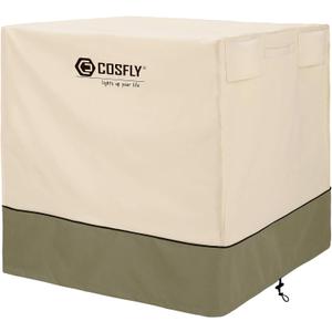 COSFLY Air Conditioner Cover for Outside Units-Durable AC Cover Water Resistant Fabric Windproof Design -Square Fits up to 36 x 36 x 39 inches (Beige)