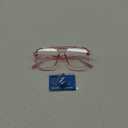 FEISEDY Blue Light Blocking Glasses Fake Nerd Clear Square Computer Lightweight Pilot Glasses Frame Oversized B2866 (Transparent Pink Frame)