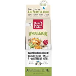 The Honest Kitchen Human Grade Wholemade Dehydrated Whole Grain Chicken Dog Food, 1.5 oz x10, BB Date: 08/13/2026