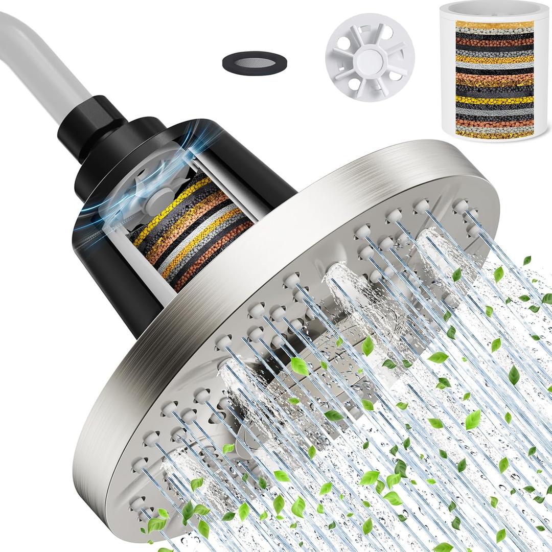 SR SUN RISE 7 Inch Anti-Clog High-Pressure Filtered Shower Head with 20-Stage Filter - Dermatologist Recommended for Softening Hard Water to Improve Hair and Skin Problems SR SUN RISE 7 Inch Anti-Clog High-Pressure Filtered Shower Head with 20-Stage Filter - Dermatologist Recommended for Softening Hard Water to Improve Hair and Skin Problems