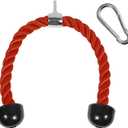 Yes4All Deluxe Tricep Rope Cable Attachment, 27 & 36 inch with 4 Colors, Exercise Machine Attachments Pulley System Gym Pull Down Rope with Carabiner