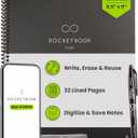 Rocketbook Core Reusable Smart Notebook, Lined Pages For School, Work and Creative Projects, Letter Size 8.5x11, Black - Premium