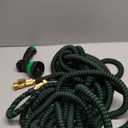 J&B XpandaHose 100ft Expandable Garden Hose with Holder - Heavy Duty Superior Strength 3750D - 4 -Layer Latex Core - Extra Strong Brass Connectors and 10 Spray Nozzle w/Storage Bag (Green 100) (Missing Holder and Small Black Rings )