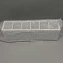 Jetec Wooden Pencil Pen Holder for Desk 6 Compartments Wood Office Desk Organizers for Countertop Adjustable Makeup Brush Organizer Silverware Caddy for Party, Home, Art Supplies(White)