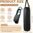 2 Pcs Portable Steamer Bags for Travel Steam Iron, Black Travel Carrying Bag for Handheld Iron, Handheld Steamer Case Organizer with Hanging Buckle Strap, Fits Travels Bag Only