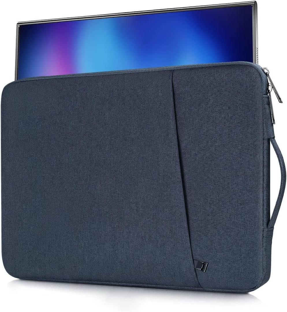 Portable Monitor Case 18.5 Inch,18 Inch Storage Sleeve Bag Compatible with Most Large 18.5 Inch Portable Monitor Carrying Pouch Bag with Pocket,Navy Blue(17.5x11.8 Inch)