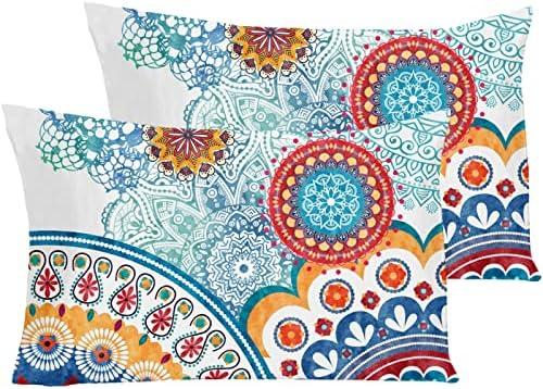 YIYEA Pillow Cases Queen Size Set of 2, Ultra Soft Double Brushed Microfiber Pillowcases Queen, Boho Bed Pillow Covers, Fade Resistant, Easy Slip-On (20"x30")