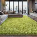 Shag Area Rugs for Bedroom Living Room,5X8 Ultra Soft Green Fluffy Area Rugs for Dorm, Indoor Grass Carpet Nursery Rugs for Kids Girls Room Home Decor, Green
